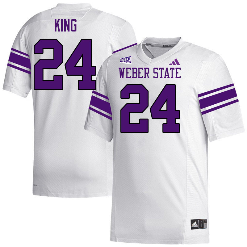 Weber State Wildcats #24 Angel King College Football Jerseys,Uniforms Stitched-White
